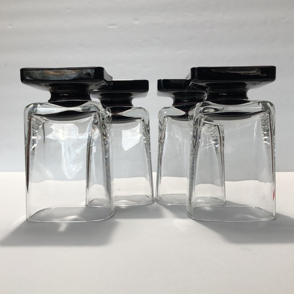 Set Of Four Vintage Disaronno Amethyst Pedestal Square Base  Cocktail Glasses - Picture 11 of 16